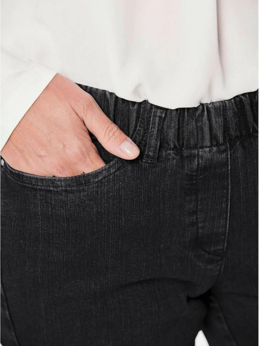 Goldner Jeans*Damen Jeansschlupfhose LOUISA - Klassische Jeansschlupfhose LOUISA schwarz uni