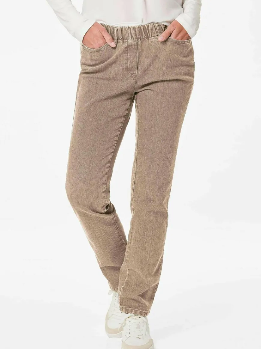 Goldner Jeans*Damen Jeansschlupfhose LOUISA - Klassische Jeansschlupfhose LOUISA beige uni