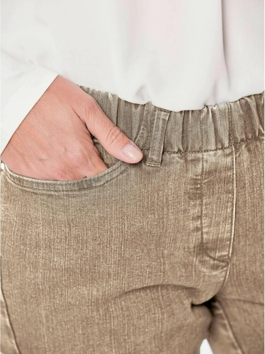 Goldner Jeans*Damen Jeansschlupfhose LOUISA - Klassische Jeansschlupfhose LOUISA beige uni