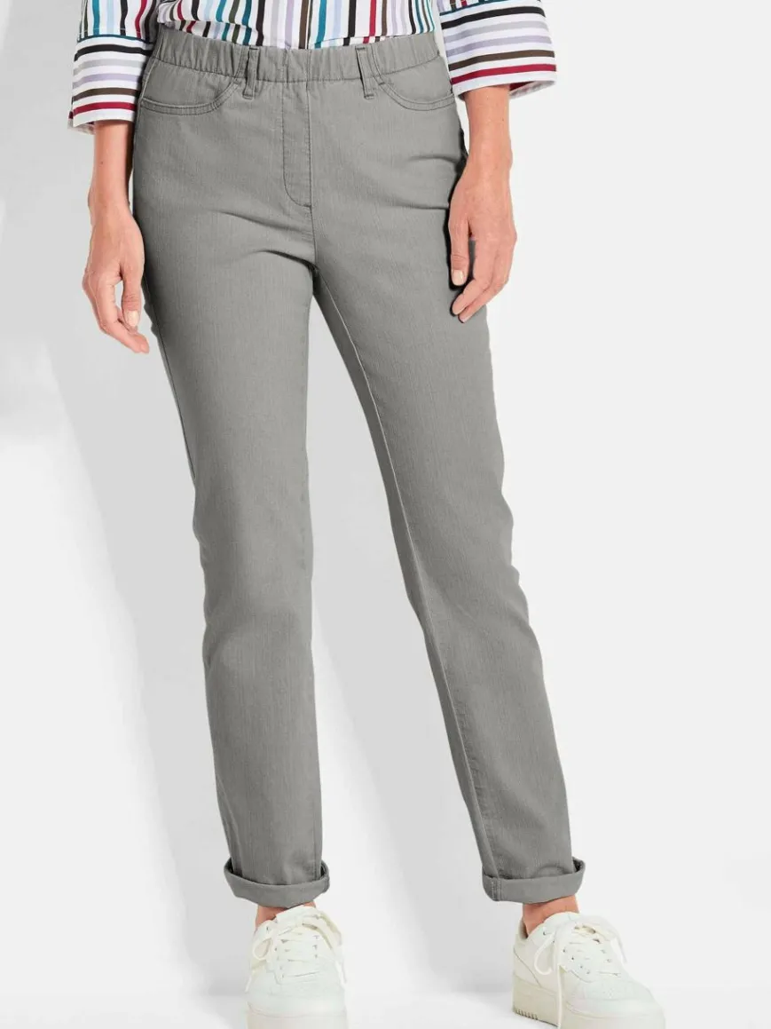 Goldner Jeans*Damen Jeansschlupfhose LOUISA - Klassische Jeansschlupfhose LOUISA hellgrau uni