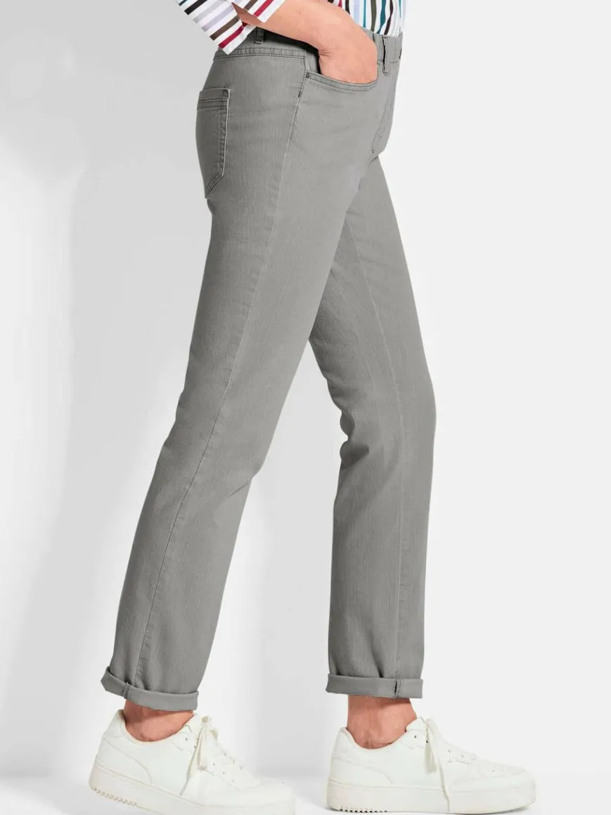 Goldner Jeans*Damen Jeansschlupfhose LOUISA - Klassische Jeansschlupfhose LOUISA hellgrau uni