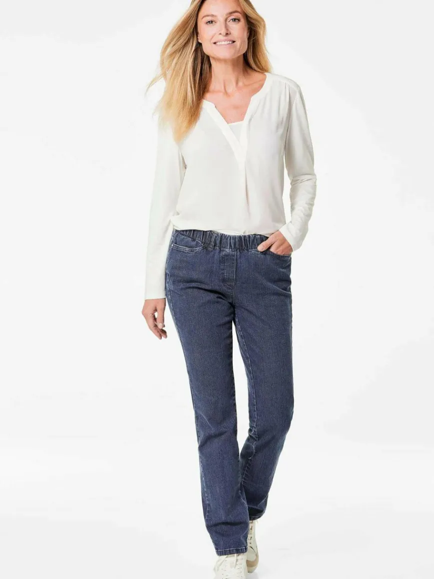 Goldner Jeans*Damen Jeansschlupfhose LOUISA - Klassische Jeansschlupfhose LOUISA blau uni