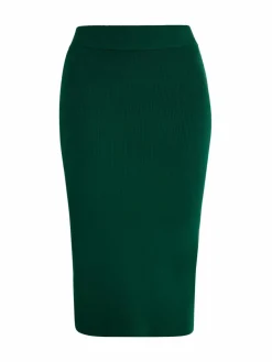 Faina Röcke*Damen Jersey Bleistiftrock grün uni