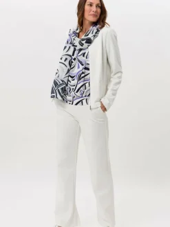 Frank Walder Blazer*Damen Jerseyblazer ecru weiß uni