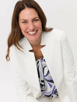 Frank Walder Blazer*Damen Jerseyblazer ecru weiß uni