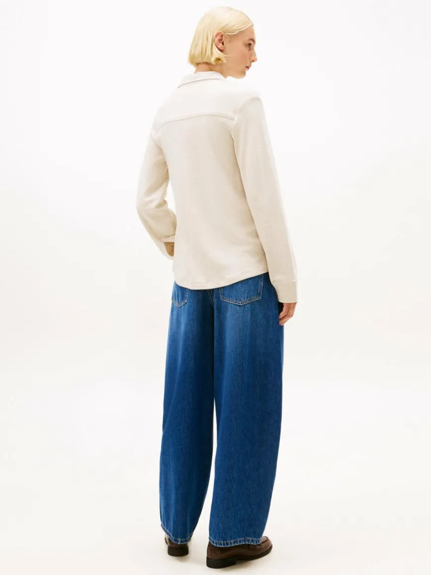 Tommy Hilfiger Blusen*Damen Jersey-Bluse beige meliert