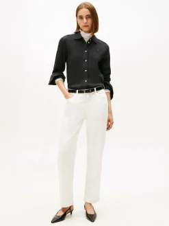 Tommy Hilfiger Blusen*Damen Jersey-Bluse anthrazit meliert