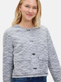 Betty & Co Blazer*Damen Jerseyjacke blau gemustert