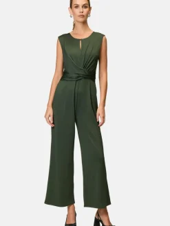 zero Hosen|Kleider*Damen Jersey-Jumpsuit grau grün uni