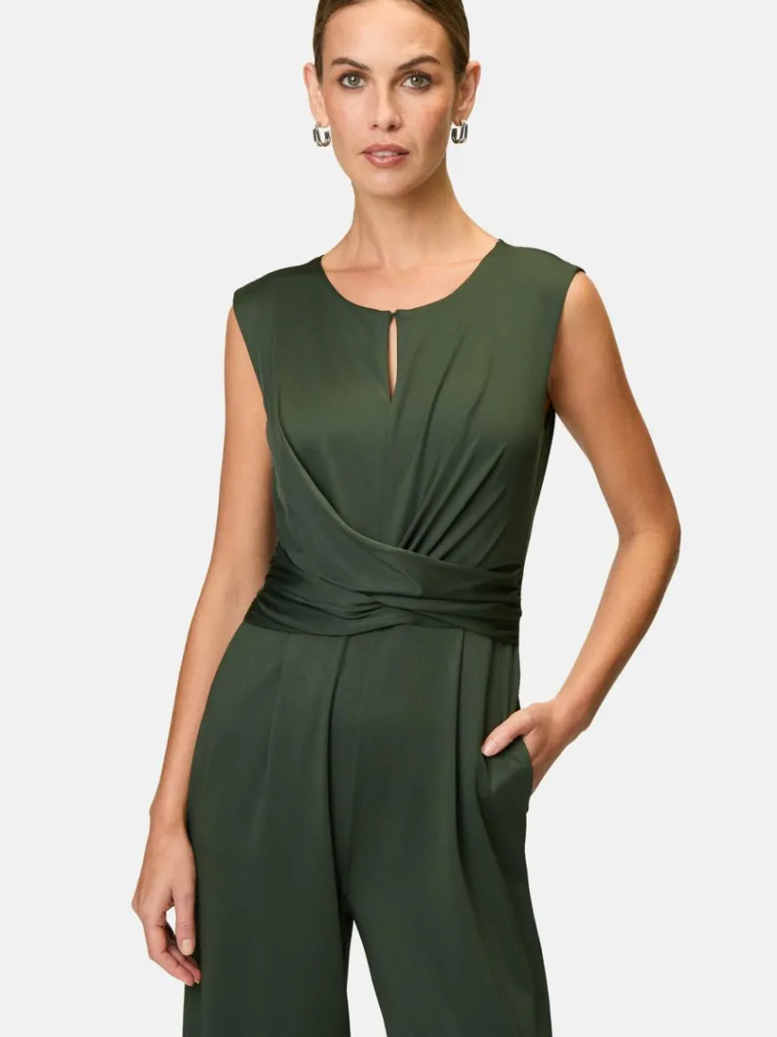 zero Hosen|Kleider*Damen Jersey-Jumpsuit grau grün uni