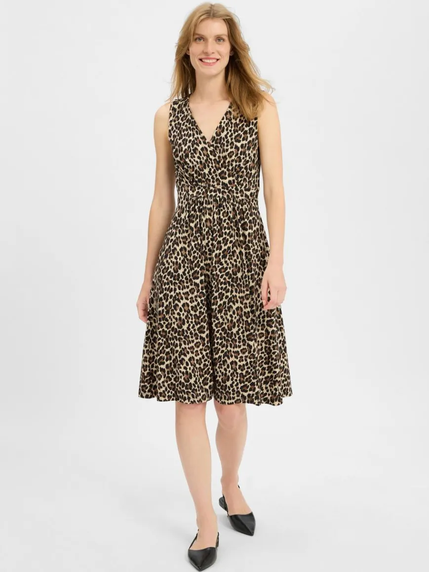 zero Kleider*Damen Jerseykleid beige schwarz gemustert