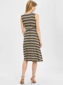 zero Kleider*Damen Jerseykleid schwarz braun gemustert