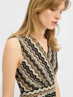 zero Kleider*Damen Jerseykleid schwarz braun gemustert