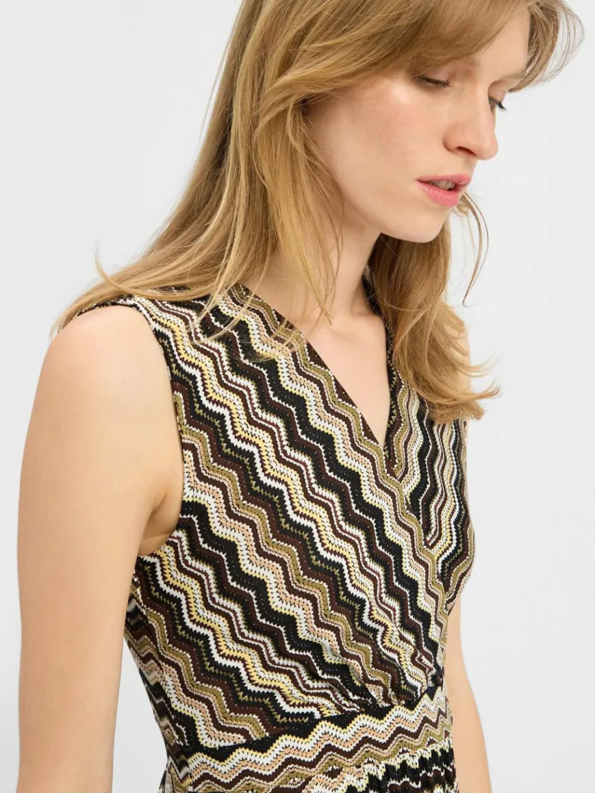 zero Kleider*Damen Jerseykleid schwarz braun gemustert