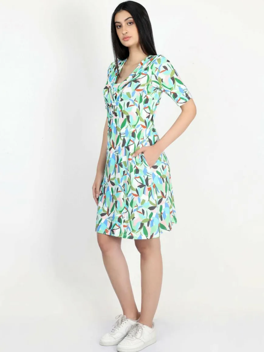 Vicci Germany Kleider*Damen Jerseykleid grün bedruckt