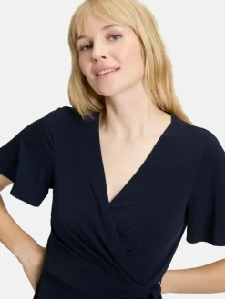 Vera Mont Kleider*Damen Jerseykleid marine blau uni