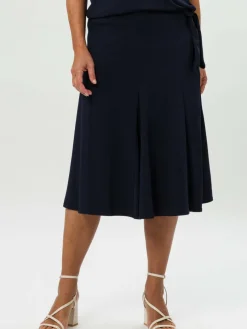 Frank Walder Röcke*Damen Jerseyrock marine blau uni