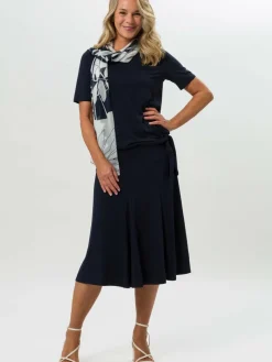 Frank Walder Röcke*Damen Jerseyrock marine blau uni