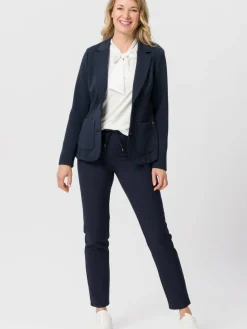 Frank Walder Hosen*Damen Jogpants marine blau uni