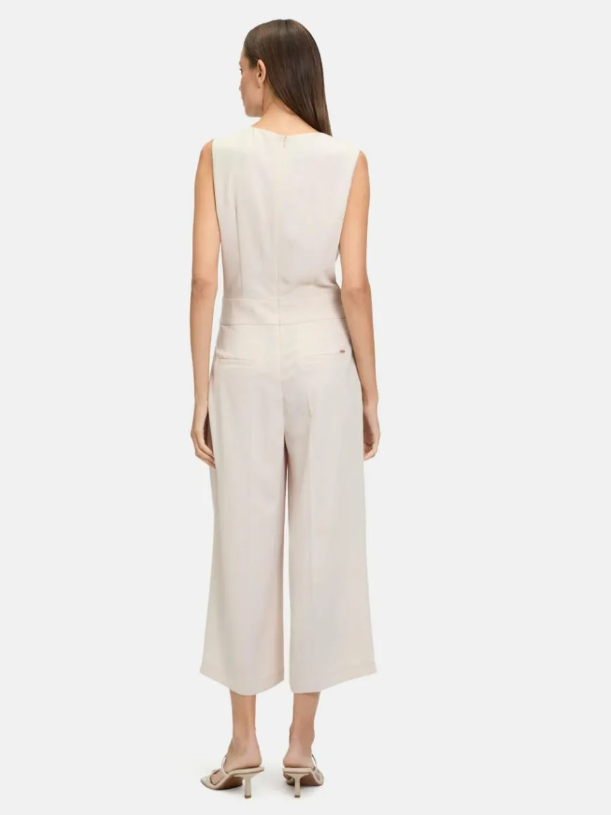 Betty & Co Hosen*Damen Jumpsuit grau beige uni
