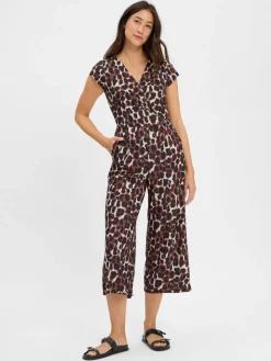 Betty & Co Hosen*Damen Jumpsuit nougat schwarz gemustert