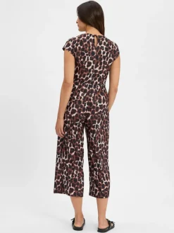 Betty & Co Hosen*Damen Jumpsuit nougat schwarz gemustert