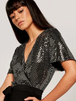 Apricot Hosen*Damen Jumpsuit schwarz strukturiert