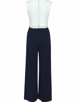 Vera Mont Hosen*Damen Jumpsuit blau weiß uni