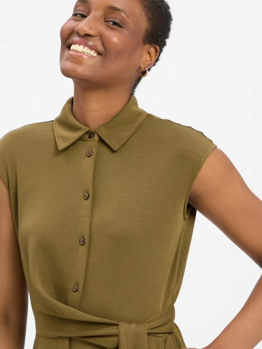 zero Hosen*Damen Jumpsuit oliv uni