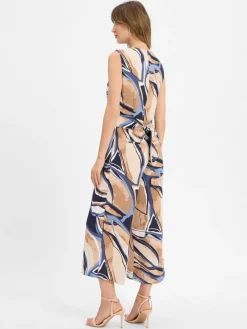 Betty & Co Hosen*Damen Jumpsuit beige blau gemustert