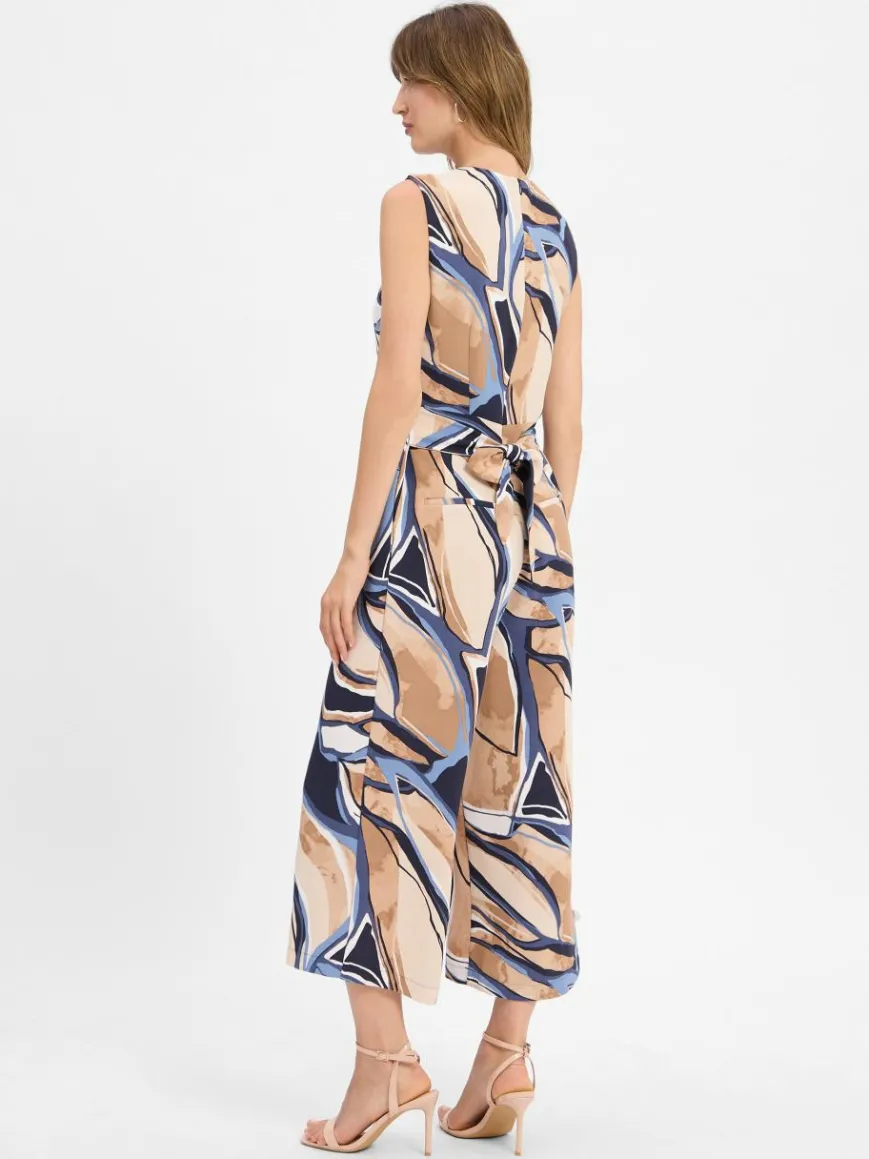 Betty & Co Hosen*Damen Jumpsuit beige blau gemustert