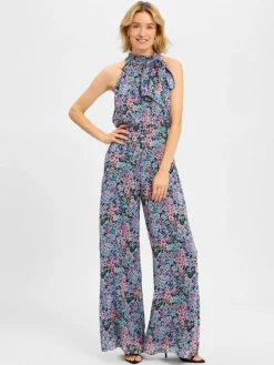 Swing Hosen*Damen Jumpsuit rosa mehrfarbig gemustert