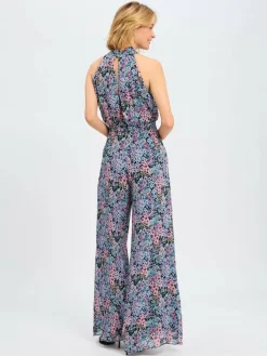 Swing Hosen*Damen Jumpsuit rosa mehrfarbig gemustert