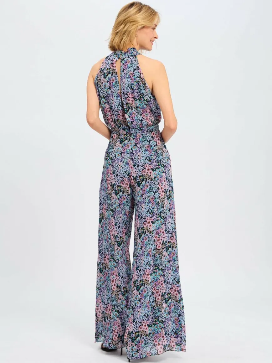 Swing Hosen*Damen Jumpsuit rosa mehrfarbig gemustert