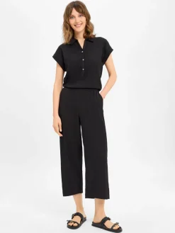 Opus Hosen*Damen Jumpsuit - Melti schwarz uni