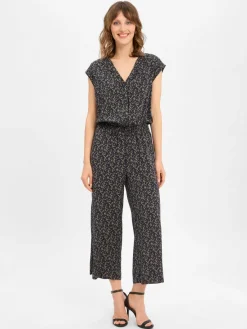 Opus Hosen*Damen Jumpsuit - Moneli marine schlamm gemustert
