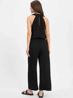Someday Hosen*Damen Jumpsuit mit Leinen-Anteil - Cedira schwarz uni