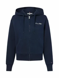 Tommy Hilfiger Sweatshirts & Sweatjacken*Damen Kapuzenjacke marine strukturiert