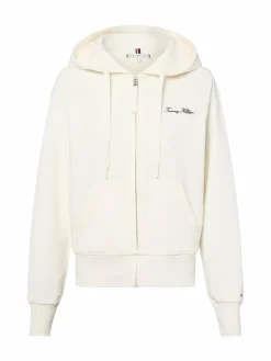 Tommy Hilfiger Sweatshirts & Sweatjacken*Damen Kapuzenjacke ecru strukturiert