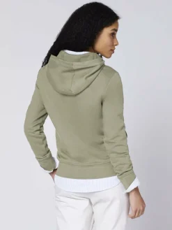 Polo Sylt Sweatshirts & Sweatjacken*Damen Kapuzenpullover grün uni