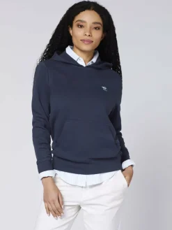 Polo Sylt Sweatshirts & Sweatjacken*Damen Kapuzenpullover marine blau uni