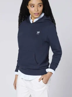 Polo Sylt Sweatshirts & Sweatjacken*Damen Kapuzenpullover marine blau uni