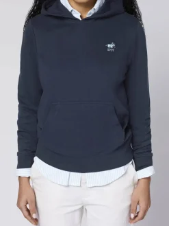 Polo Sylt Sweatshirts & Sweatjacken*Damen Kapuzenpullover marine blau uni