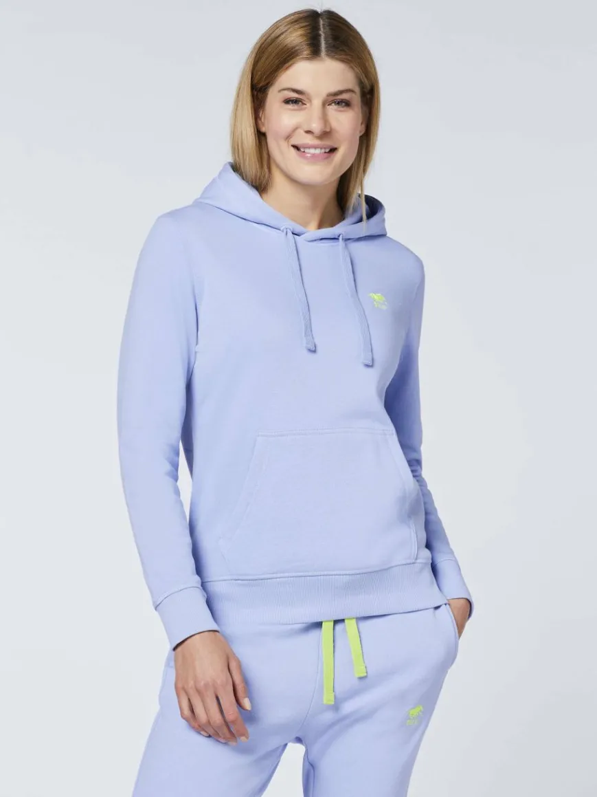 Polo Sylt Sweatshirts & Sweatjacken*Damen Kapuzenpullover hellblau uni
