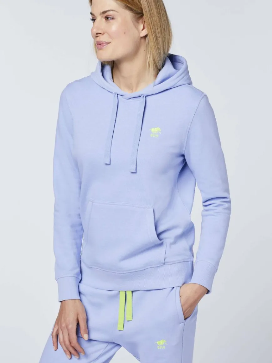 Polo Sylt Sweatshirts & Sweatjacken*Damen Kapuzenpullover hellblau uni