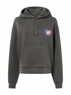 Tommy Jeans Sweatshirts & Sweatjacken*Damen Kapuzenpullover anthrazit bedruckt