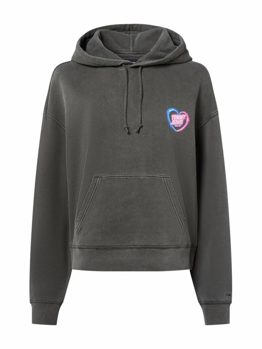 Tommy Jeans Sweatshirts & Sweatjacken*Damen Kapuzenpullover anthrazit bedruckt