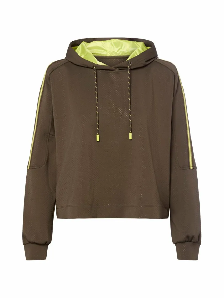 Marc Cain Sports Sweatshirts & Sweatjacken*Damen Kapuzenpullover oliv uni