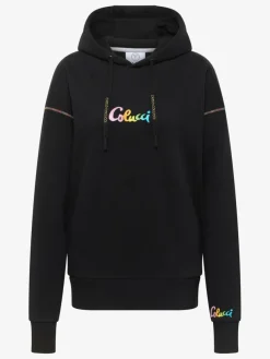 Carlo Colucci Sweatshirts & Sweatjacken*Damen Kapuzenpullover - Derna schwarz gemustert