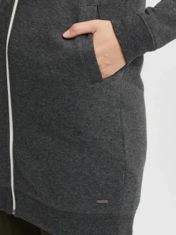 OXMO Sweatshirts & Sweatjacken*Damen Kapuzensweatjacke - OXOlinda grau uni